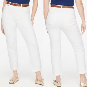 J.CREW Curvy Jeans Women 32 Essential Straight White All Day Stretch BX450